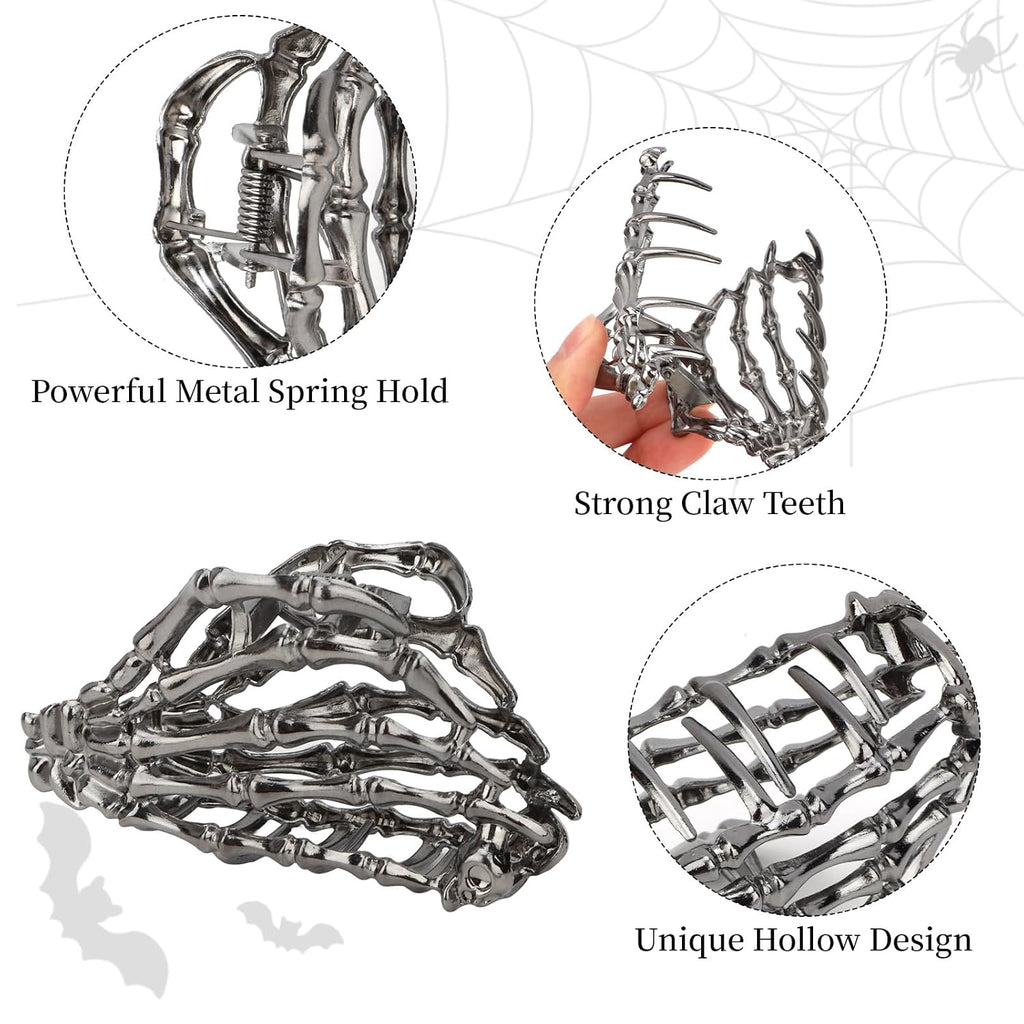 Large Spider Metal Hair Claw Clips, 4 Piece