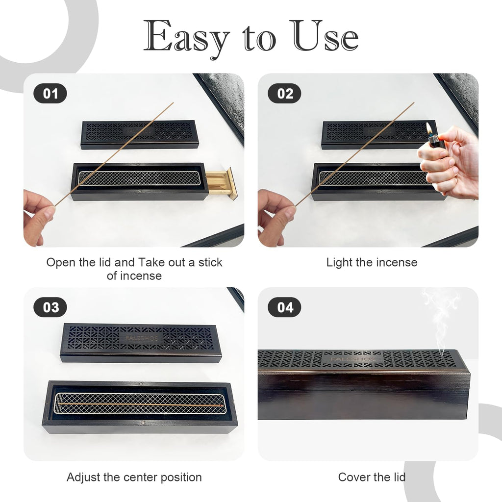Coffin Incense Burner with Storage Drawer