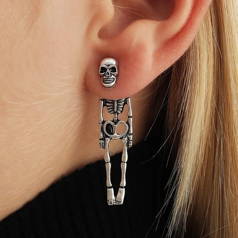 Skull Stud Earrings - Silver