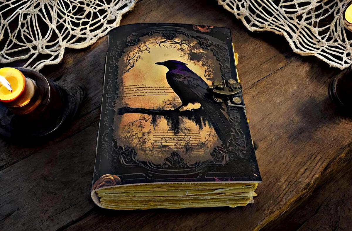 Raven Leather Book of Shadows Grimoire Journal