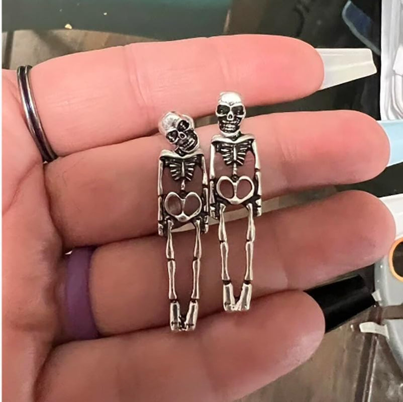 Skull Stud Earrings - Silver