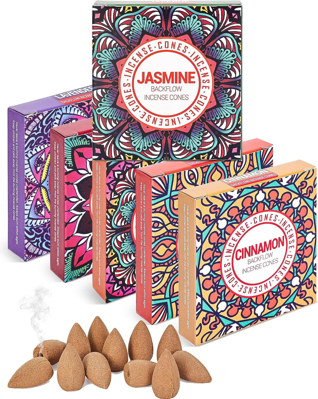 Backflow Incense Cones - 6 Scent Set