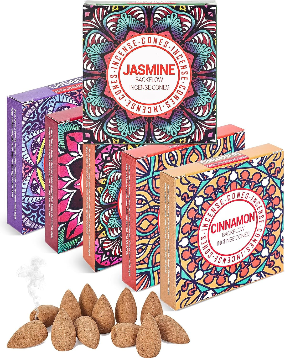 Backflow Incense Cones - 6 Scent Set