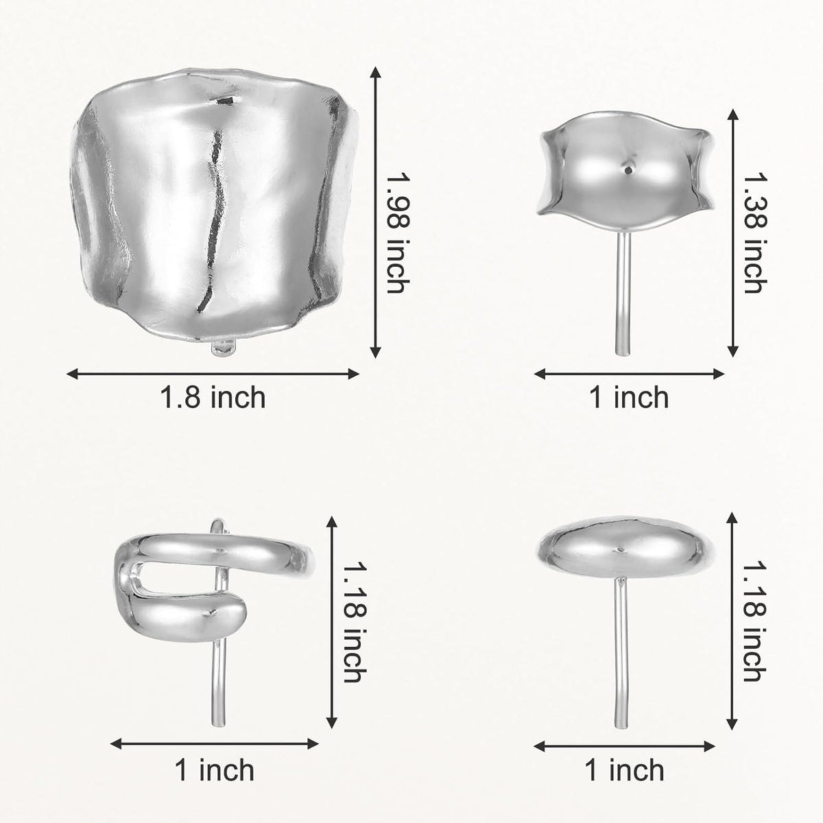 Silver Hair Cuffs - 4 Piece Set