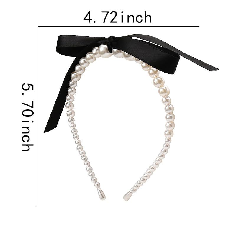 Black Pearl Bow Headband