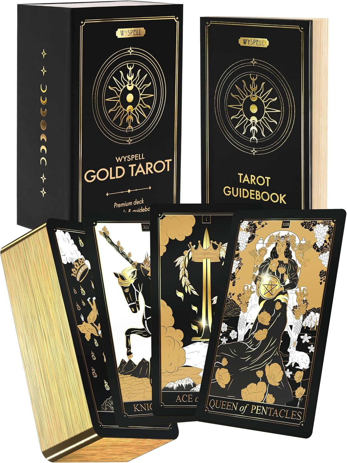 Gold Tarot Deck - Gilded Edges with 200-Page Guidebook