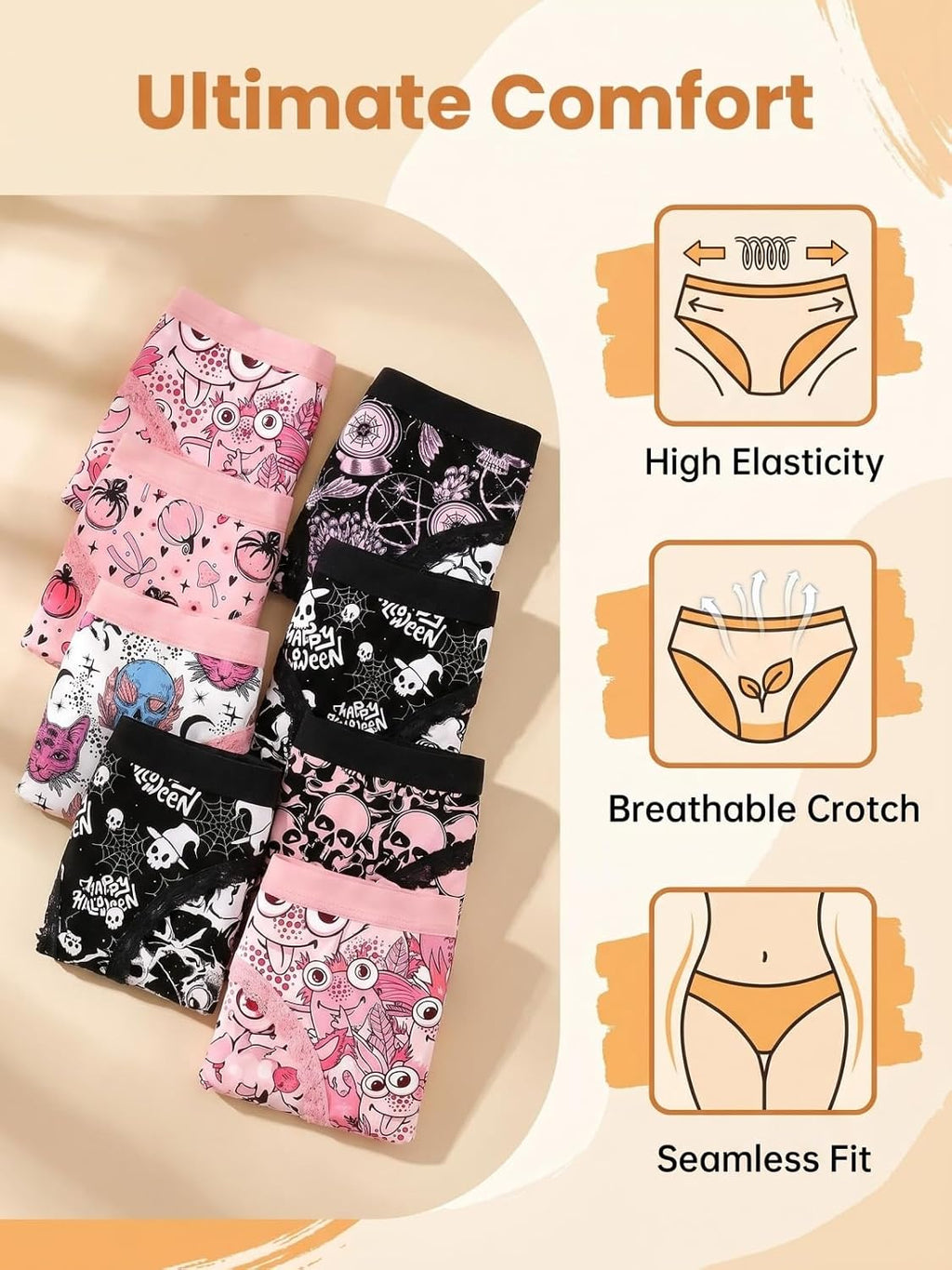 Women’S 10Pcs Variety Thongs Pack Gothic Cute Lace Trims Underwear