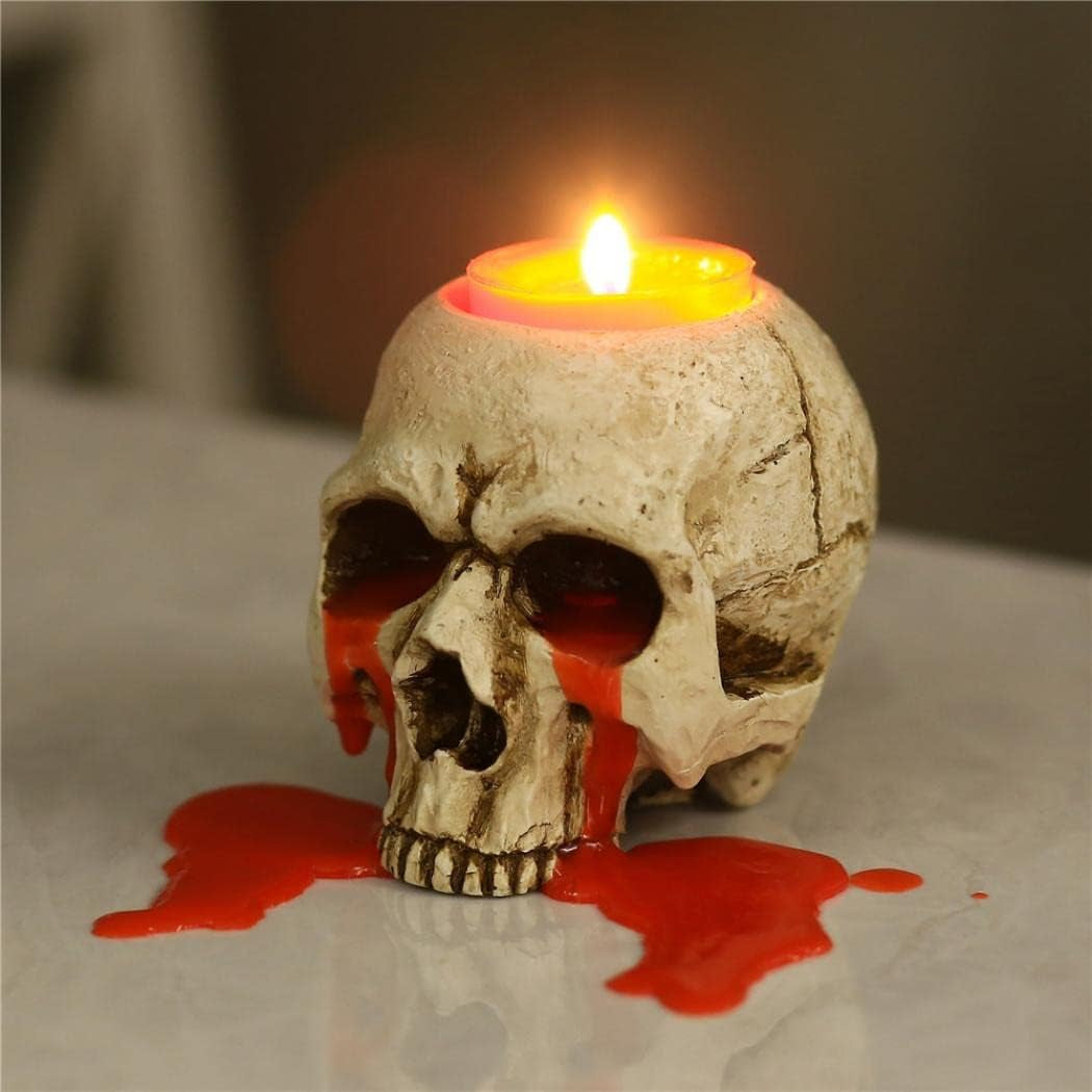 Mini Skull Resin Tea Light Holder