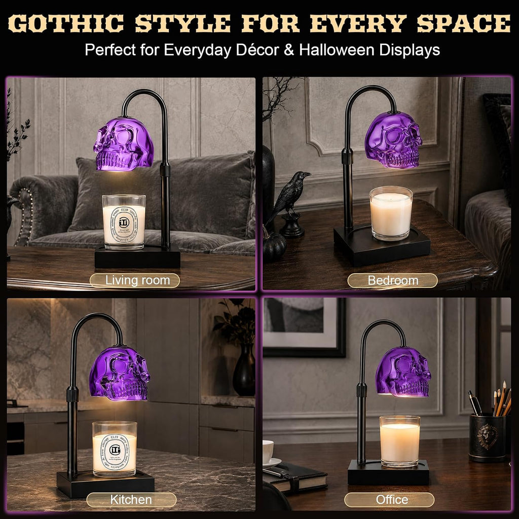 Gothic Skull Candle Warmer Lamp with Timer and Dimmer