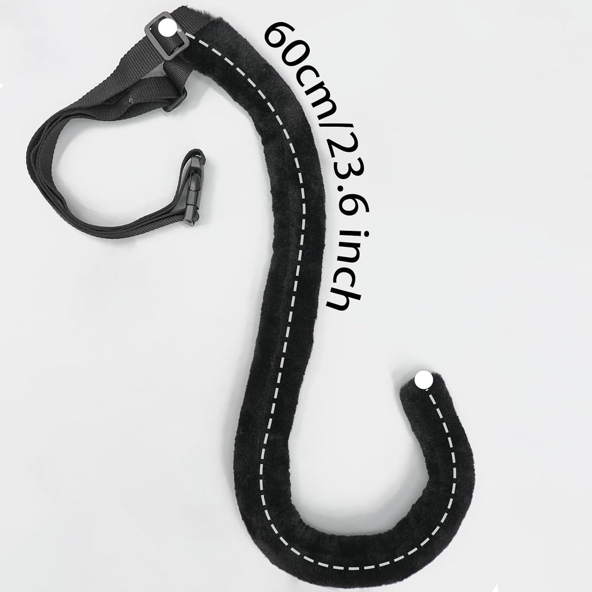Long Furry Black Cat Tail