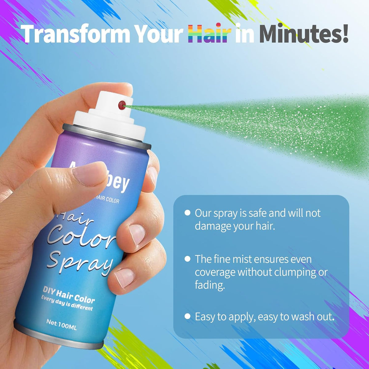 Green Temporary Hair Color Spray