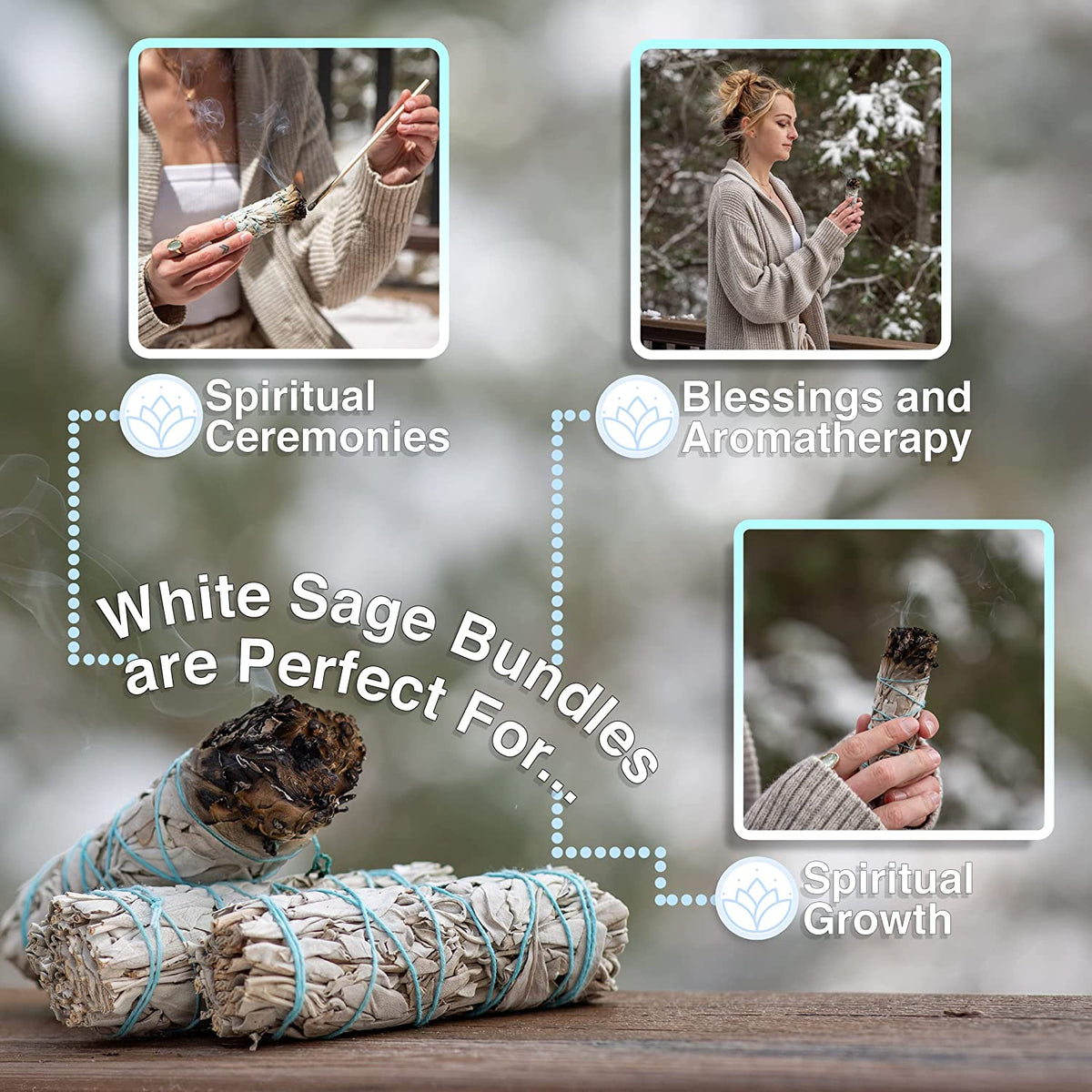 White Sage Smudge Sticks, 12 Pack