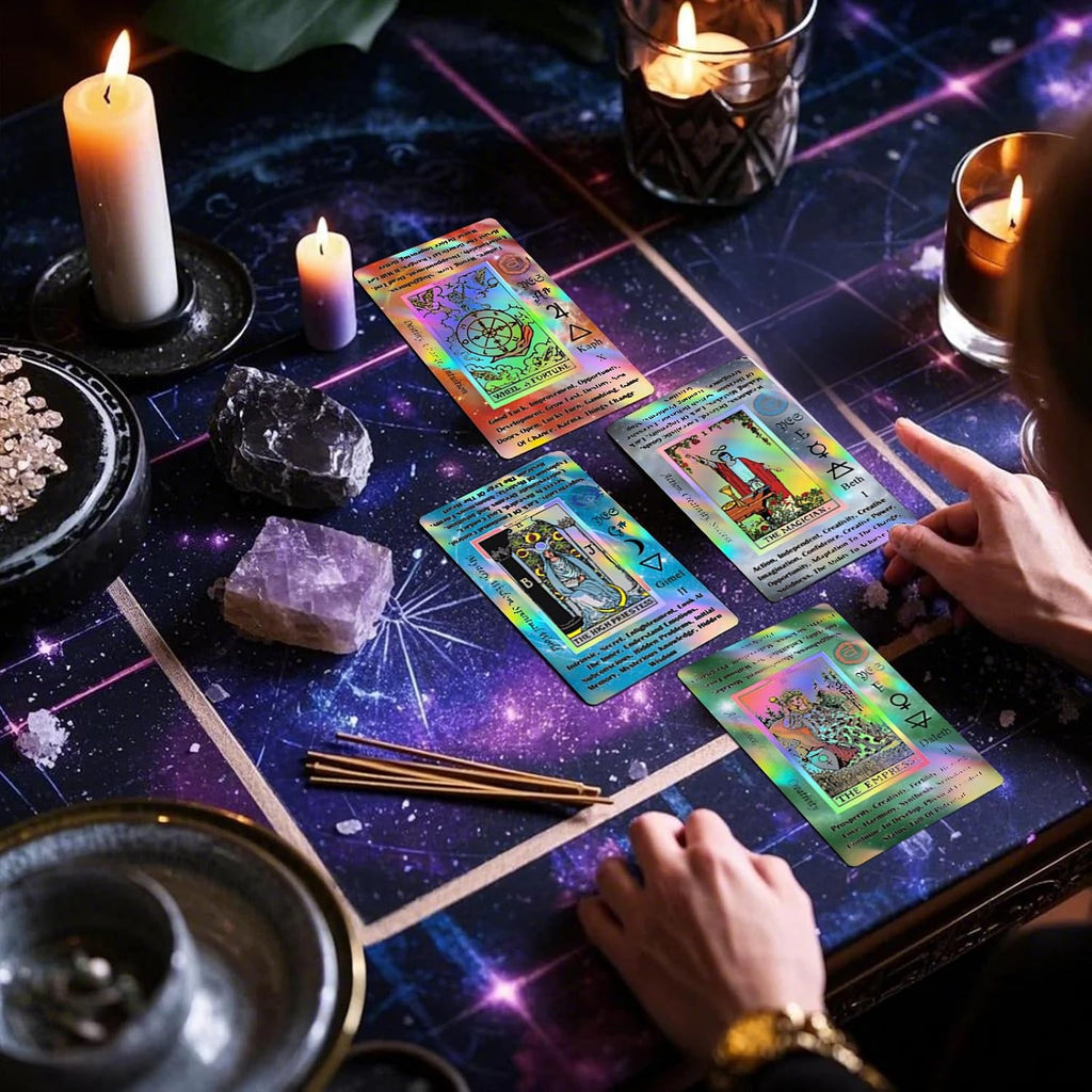 Holographic Tarot Deck - 78 Cards with Guidebook