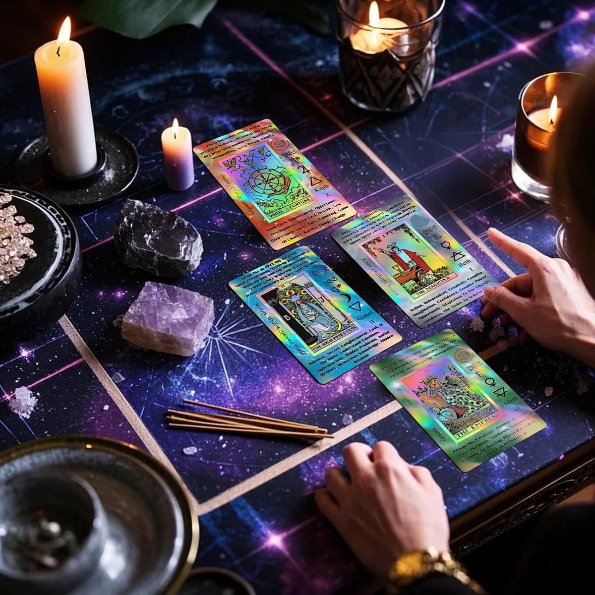Holographic Tarot Deck - 78 Cards with Guidebook
