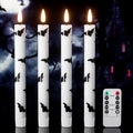 Black LED Taper Candles with Skull Hand Holders