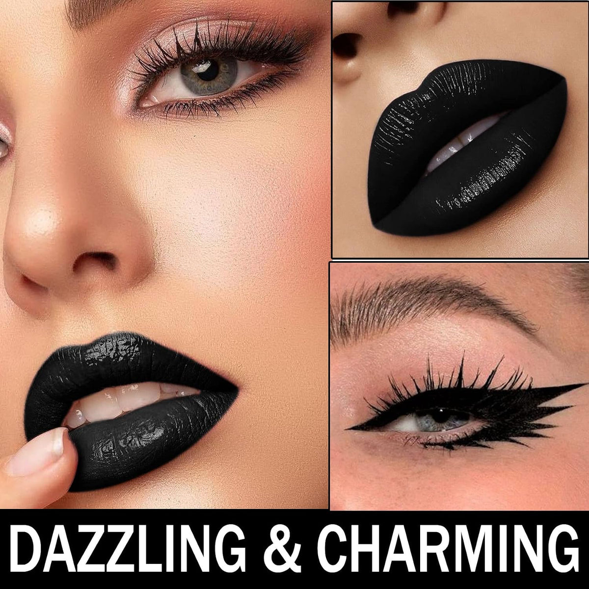 Matte Black Velvet Lipstick and Liner Set