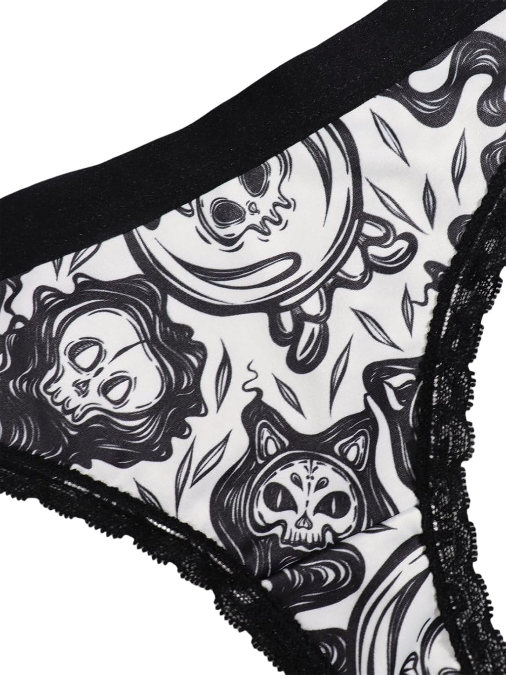 Variety of Panties Thongs Sexy Cute Chic Gothic Contrast Lace Halloween Skulls Stars Inspired Print Random Underwear
