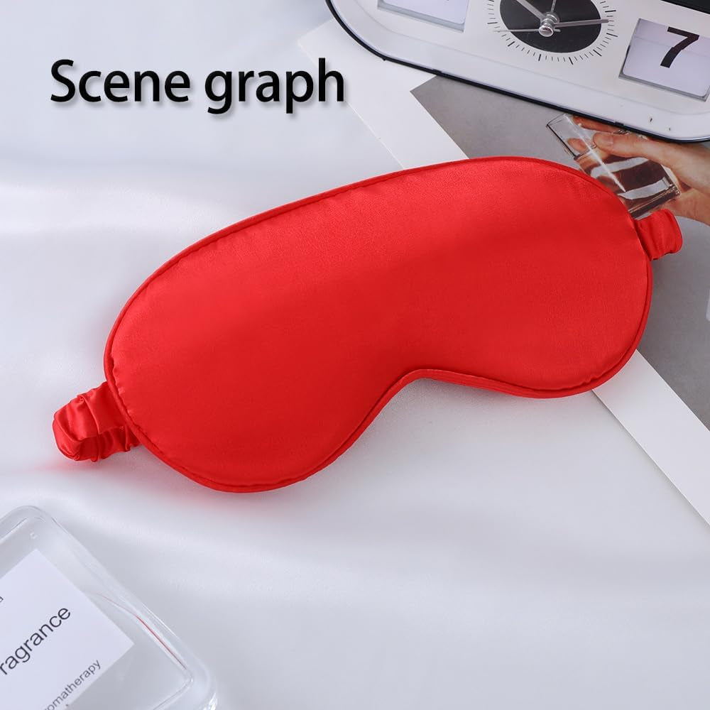 Red Fluffy Handcuffs with Satin Eye Mask