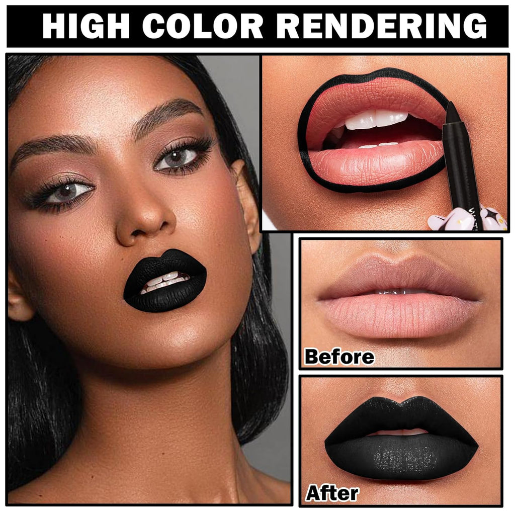 Black Liquid Lipstick and Lip Liner Set