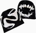 Skull Slouchy Beanie - Black Knit, 2 Pack