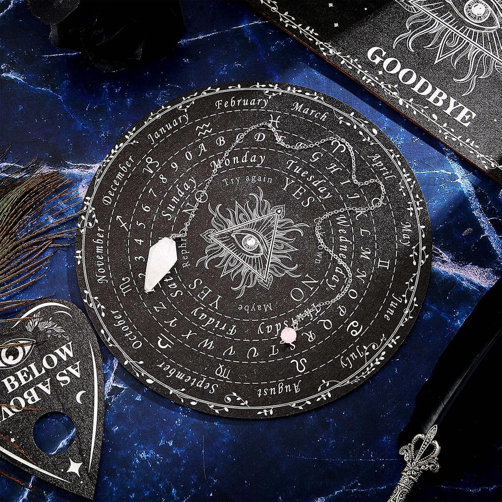 Eye Spirit Board & Crystal Pendulum Set - Black Wood