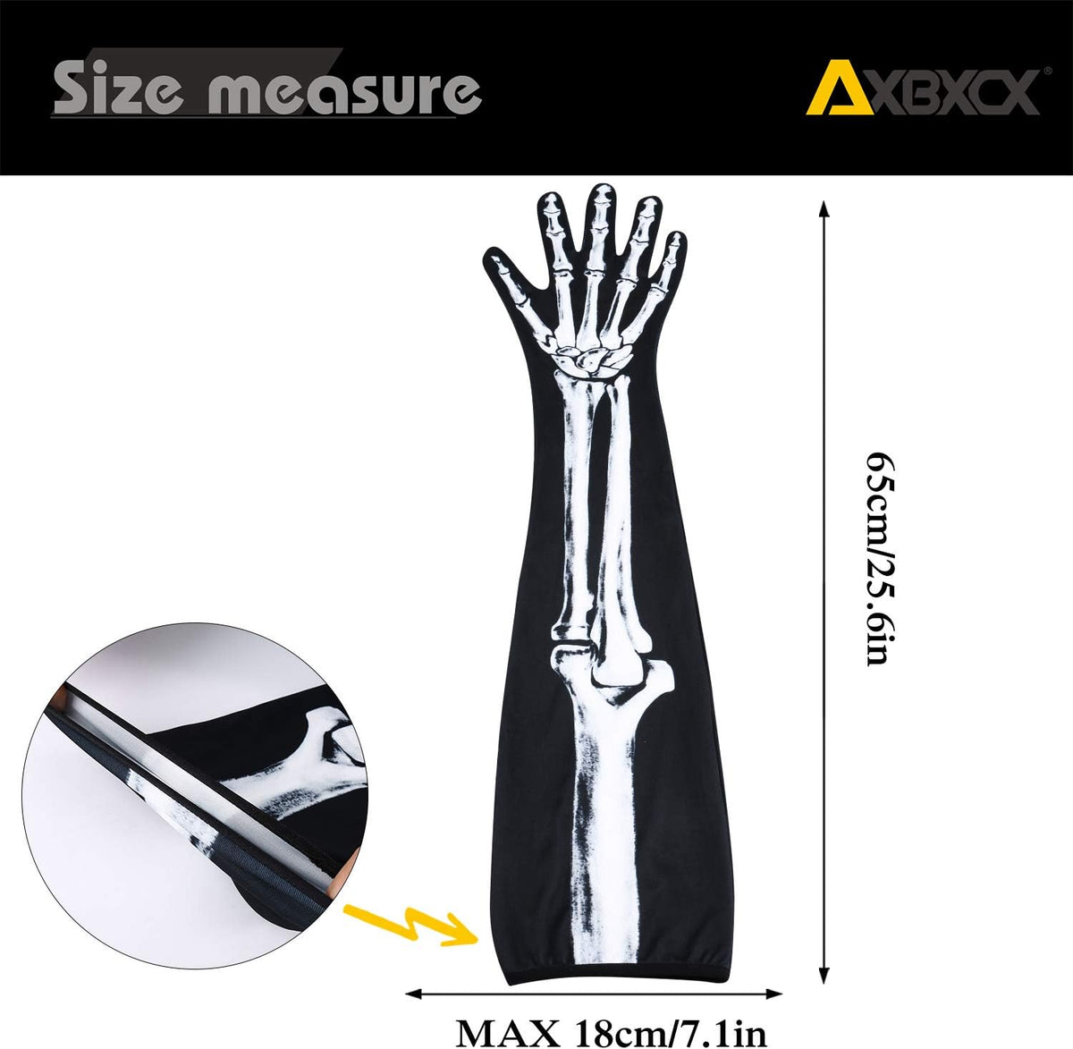 Long Skeleton Bone Gloves, Full Finger