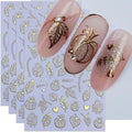 Skull and Spider Web 3D Nail Stickers, 6 Sheets