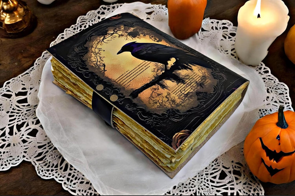 Raven Leather Book of Shadows Grimoire Journal