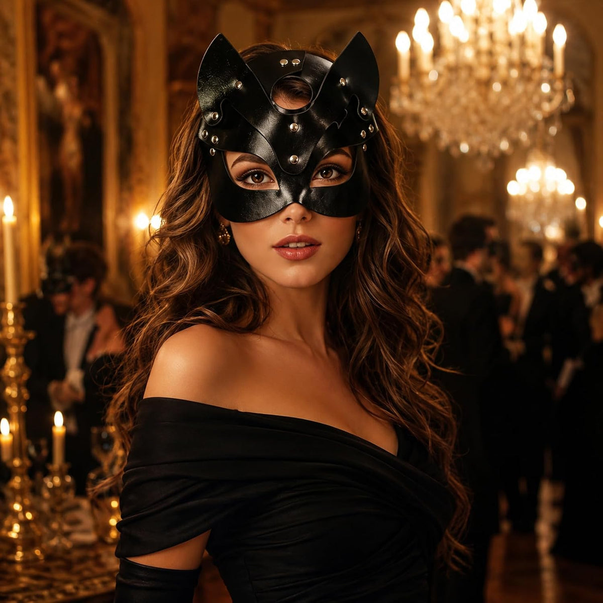 Black Cat Masquerade Mask