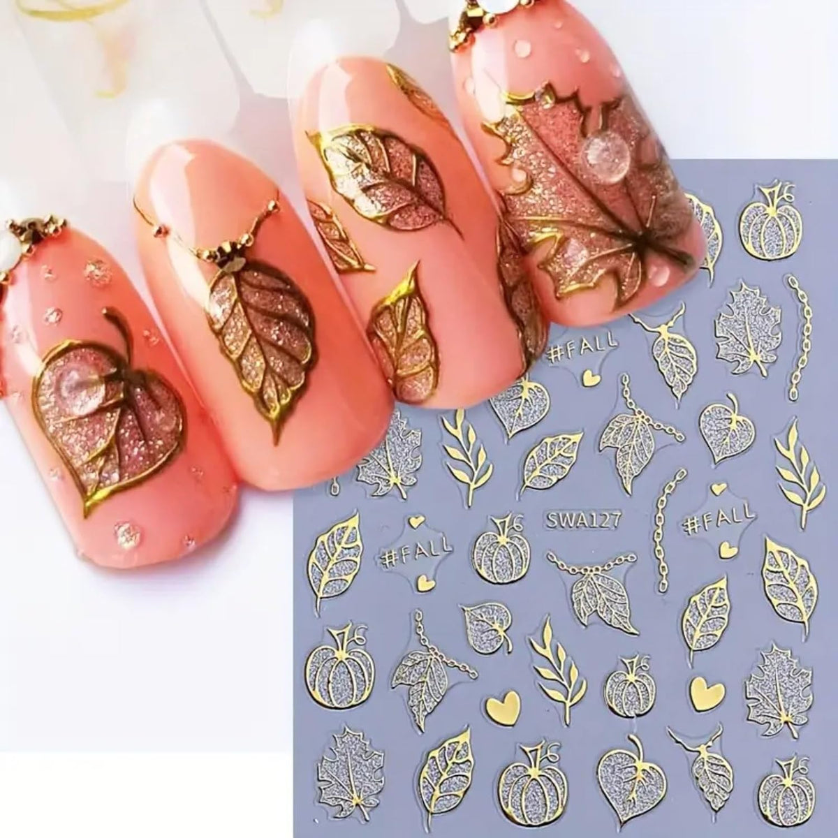 Skull and Spider Web 3D Nail Stickers, 6 Sheets
