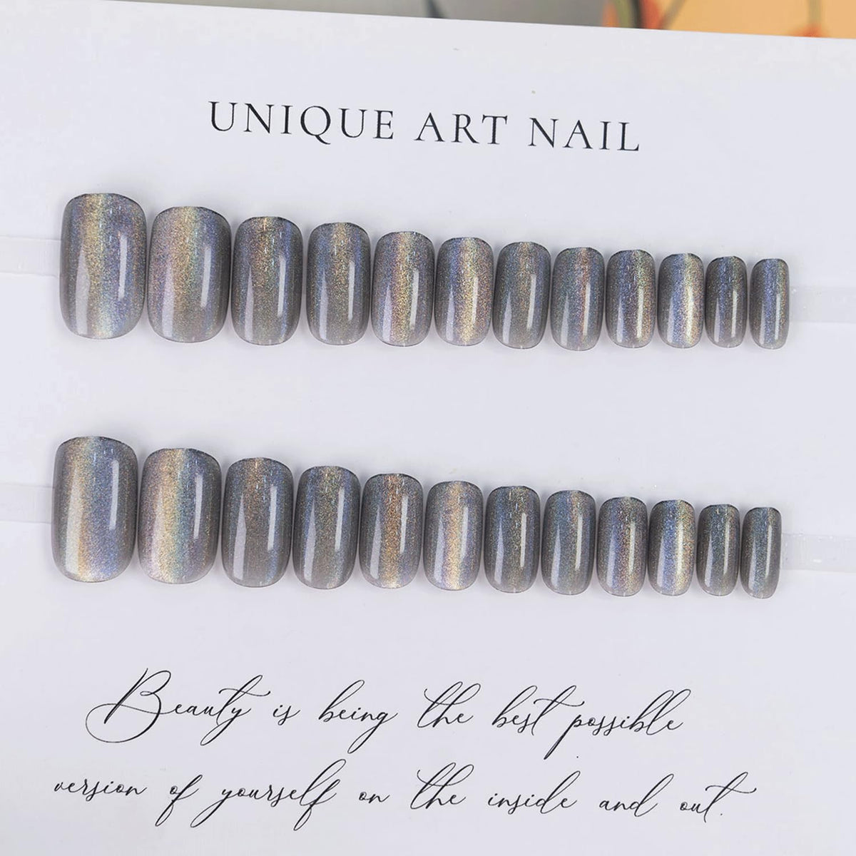 Black Glitter Short Square Press-On Nails