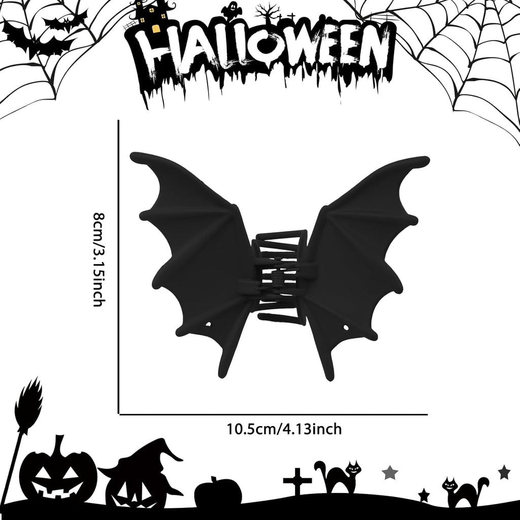 Matte Black Bat Hair Claw Clip