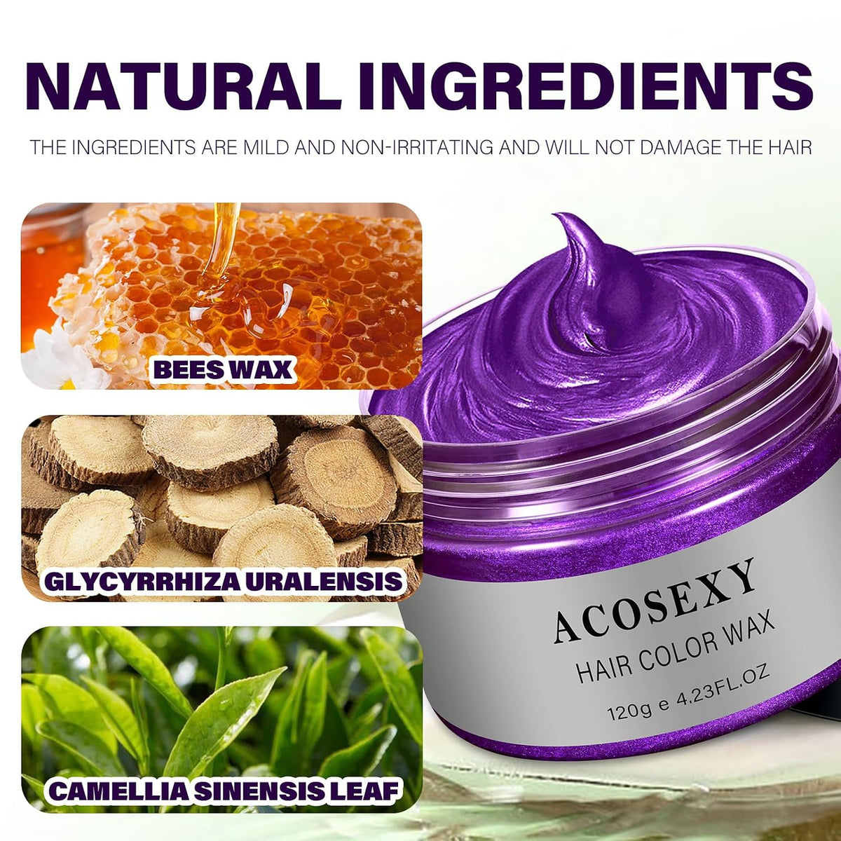 Purple Temporary Hair Color Wax