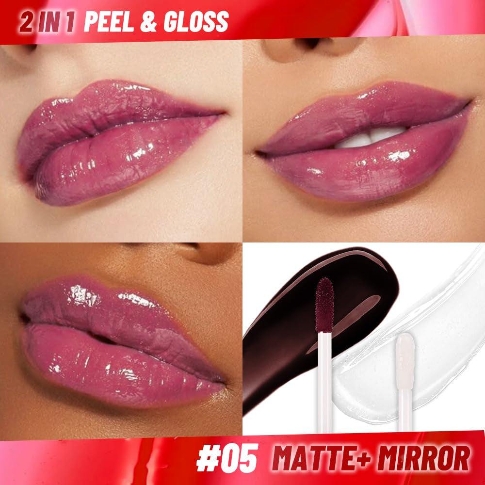 Dark Raspberry Peel-Off Lip Stain and Lip Oil Duo