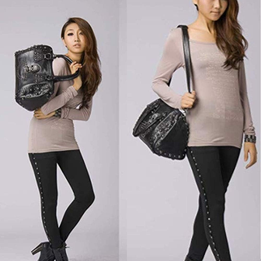 Gothic Skull Rivet Tote Satchel Bag