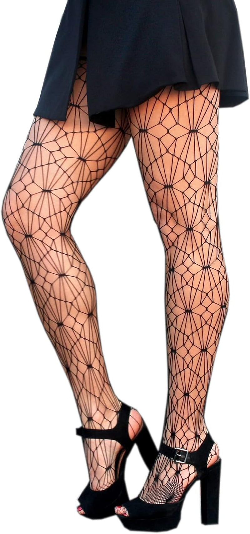 Spider Web Fishnet Stockings - Black Patterned Tights
