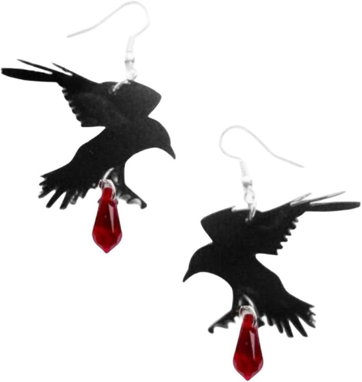 Gothic Raven Crystal Earrings