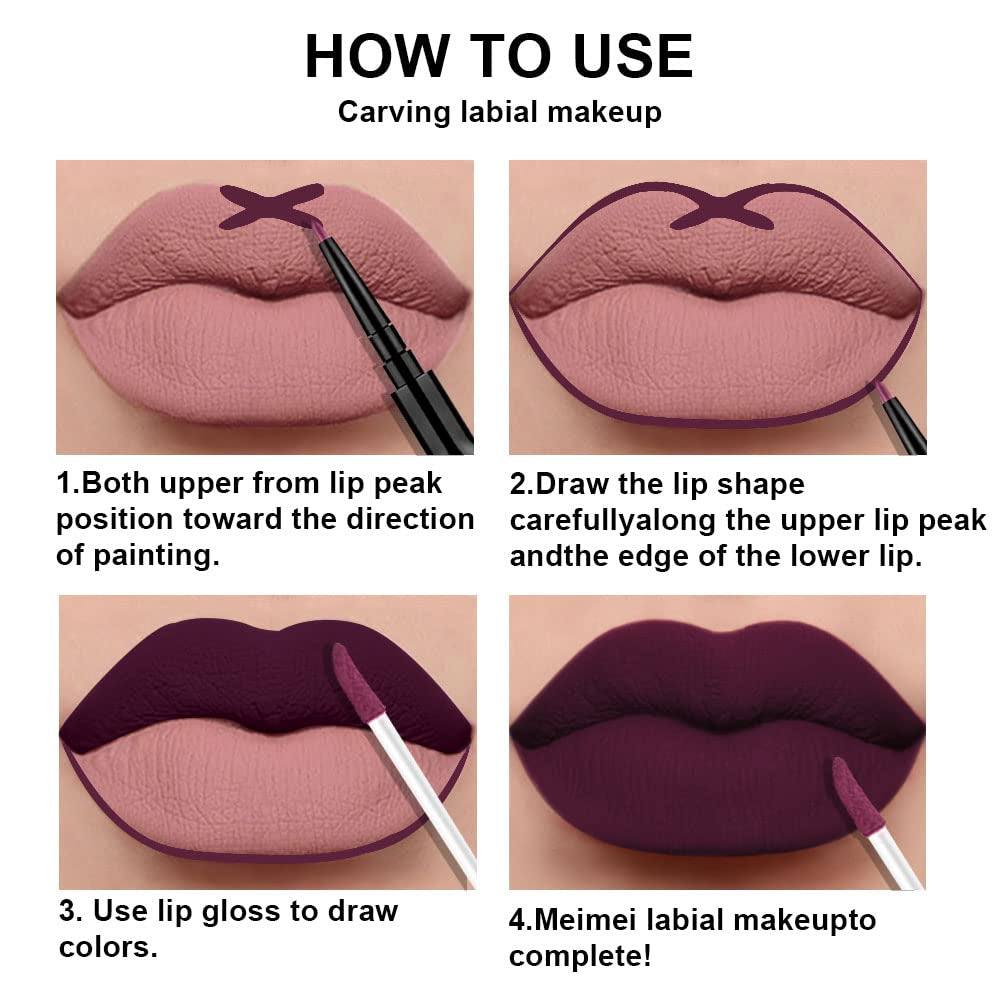 Dark Berry Liquid Lipstick & Liner - 3 Piece Set