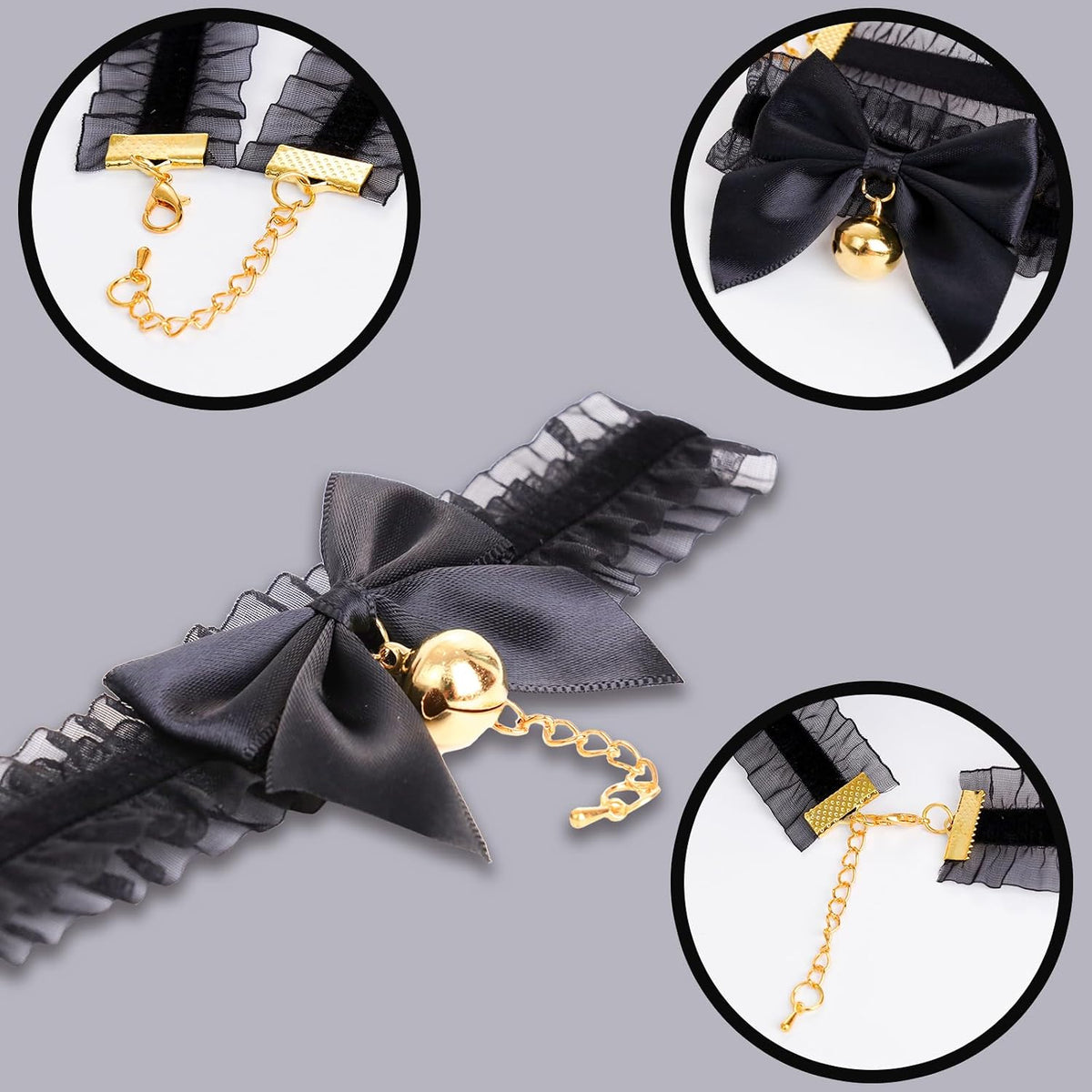Cat Ears, Tail and Bell Choker Set
