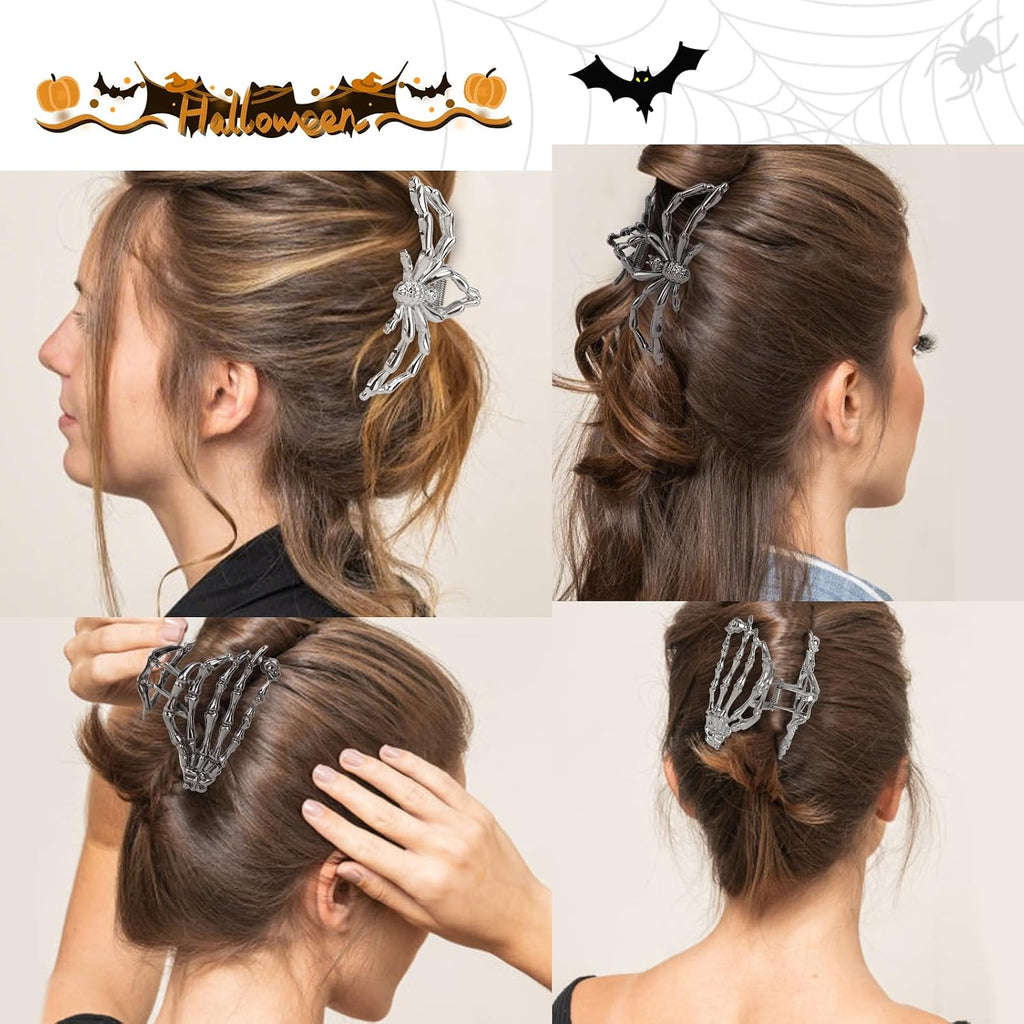 Large Spider Metal Hair Claw Clips, 4 Piece