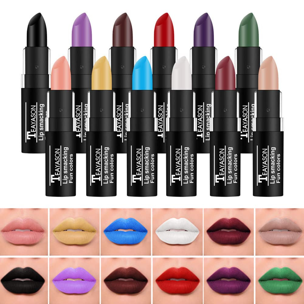 12 Shade Gothic Matte Lipstick Set