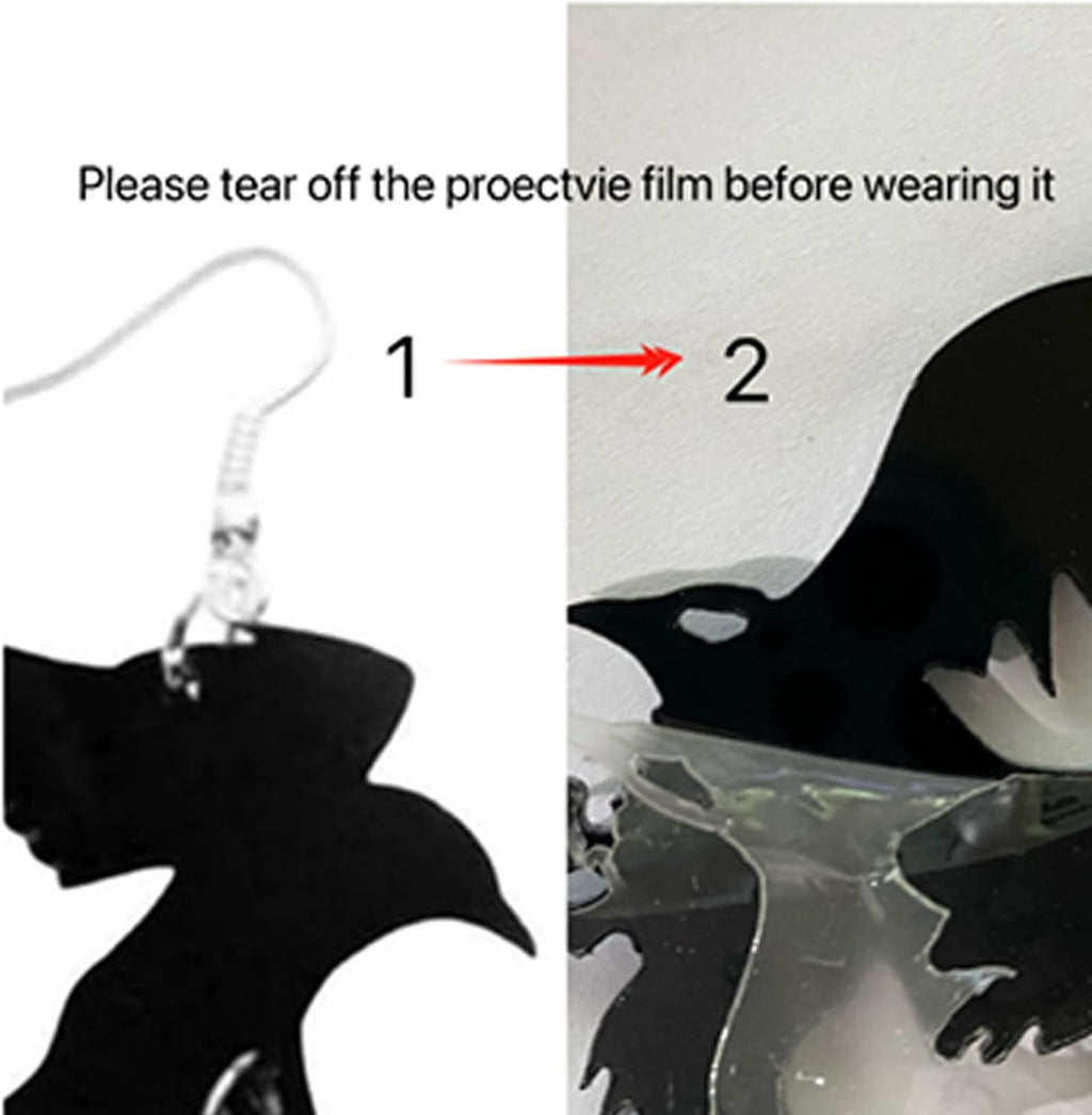 Gothic Raven Crystal Earrings