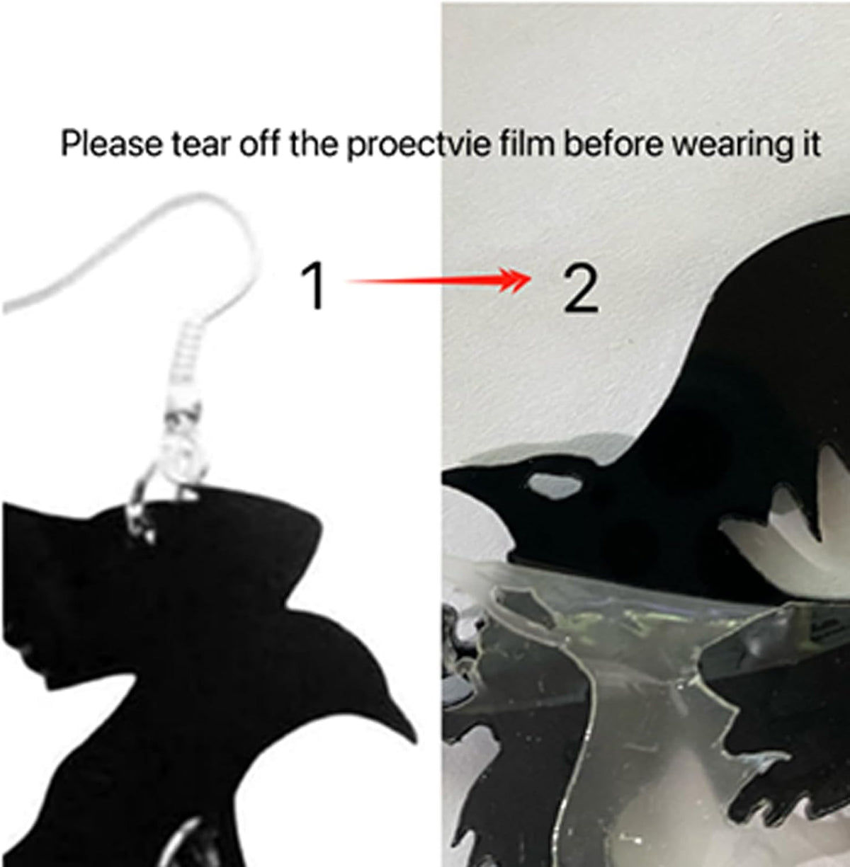 Gothic Raven Crystal Earrings
