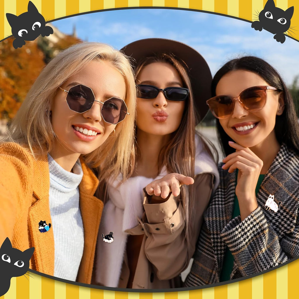 Black Cat Gothic Enamel Pin Set