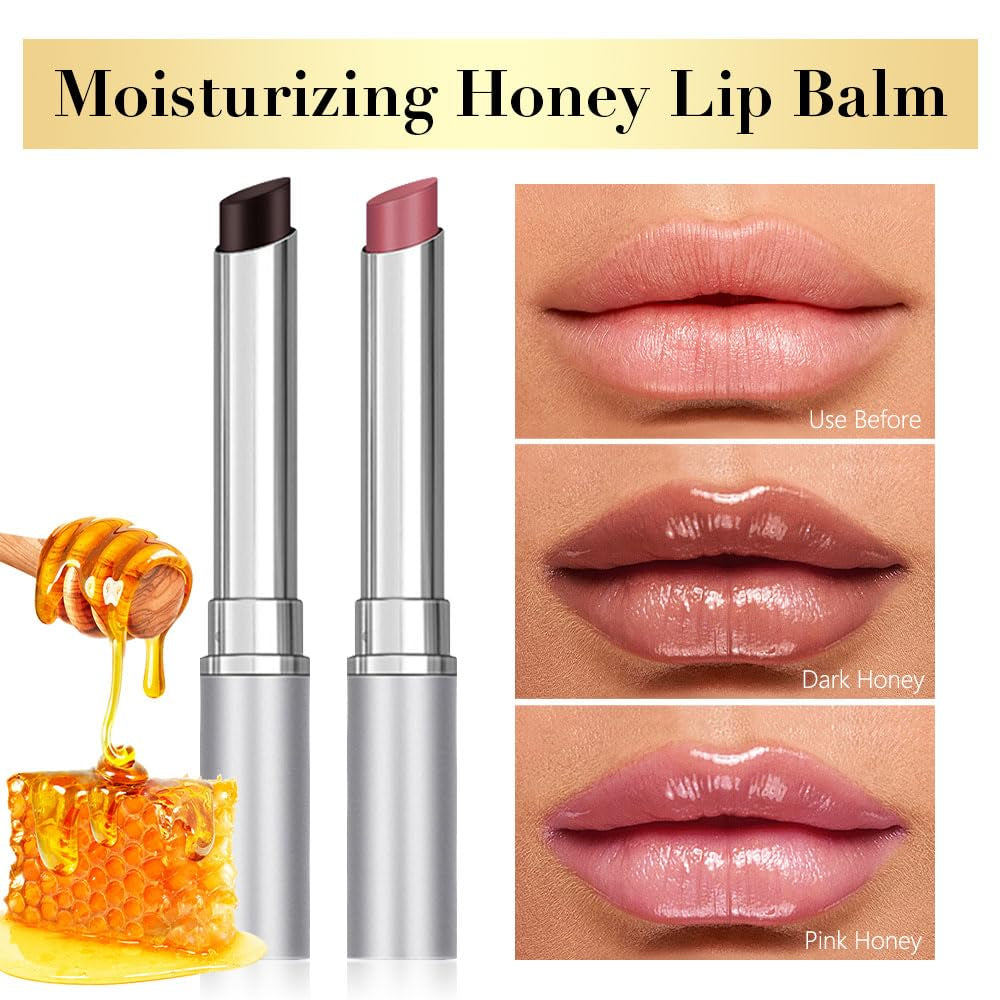 Black Cherry Tinted Lip Balm and Gloss Duo, Black and Pink