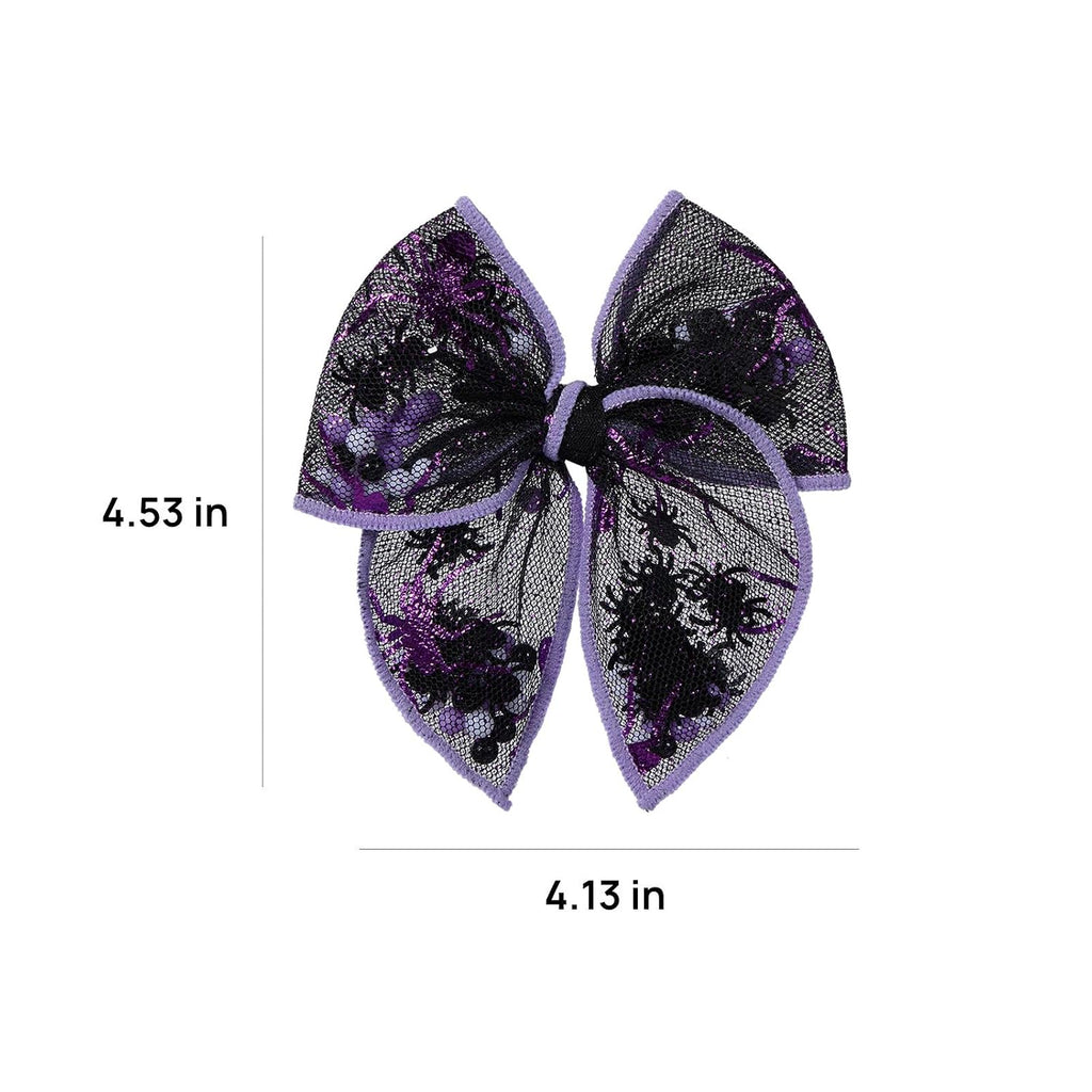 Spiderweb Tulle Bow Hair Clips, Set of 2