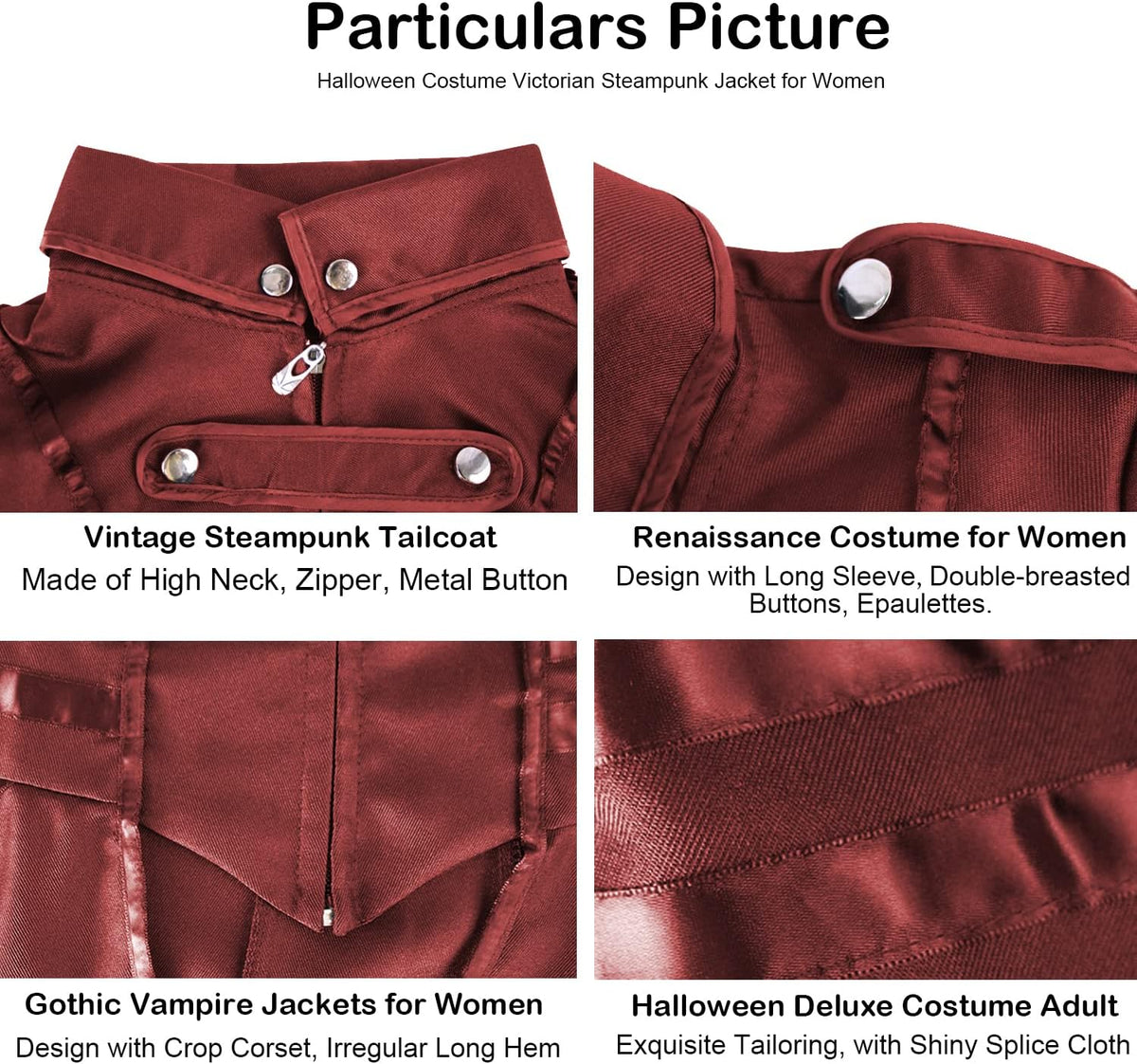 Gothic Vampire Renaissance Jacket for Women