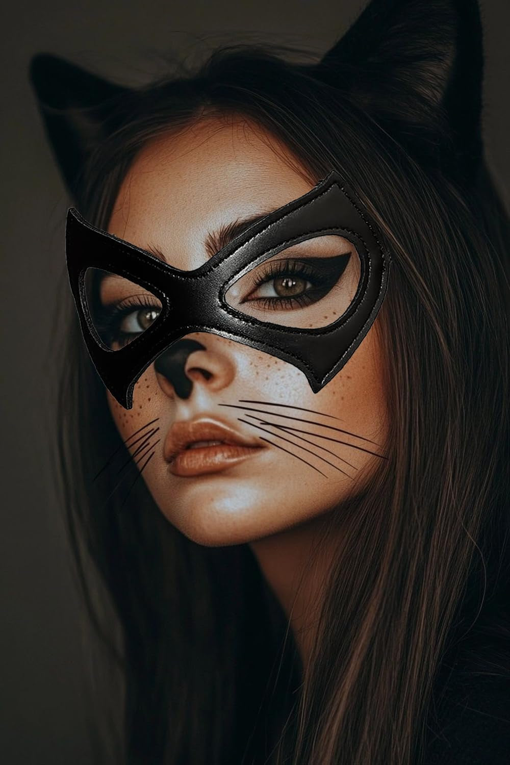 Black Cat Ears Headband and Masquerade Mask - 2 Pack