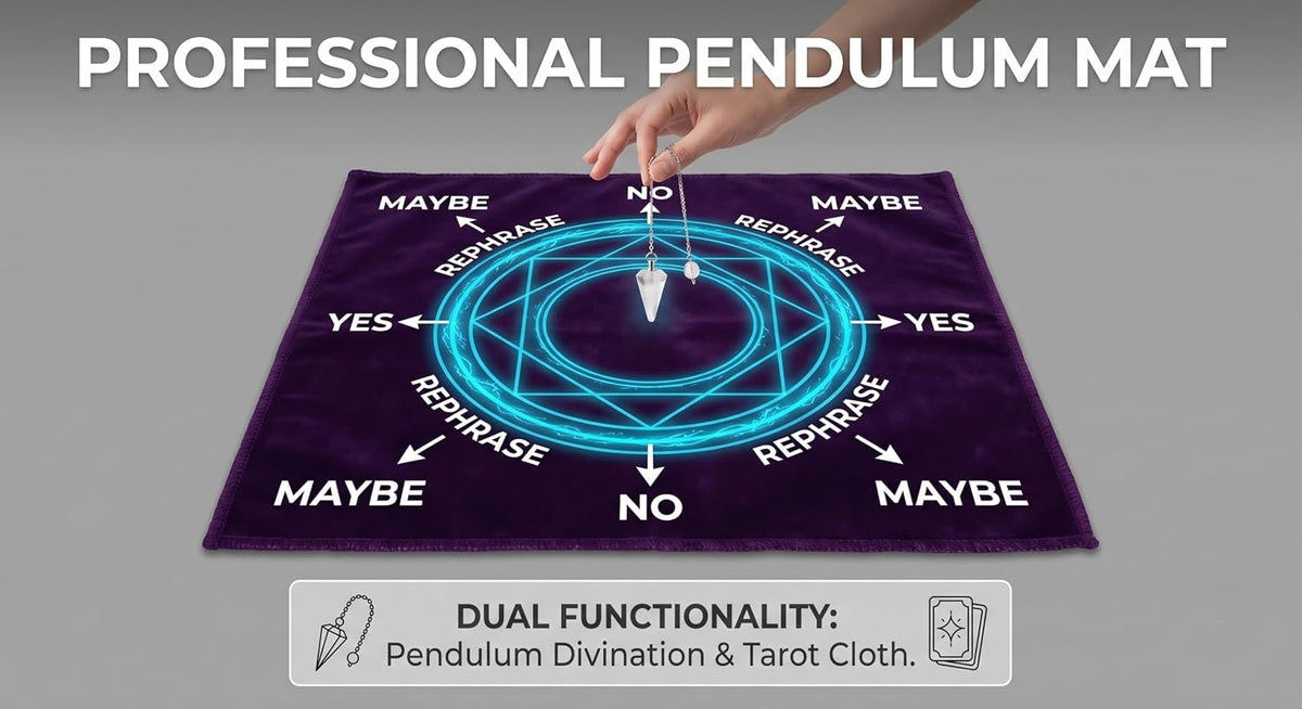 Purple Velvet Tarot Cloth - 27In, Celtic Cross Guide
