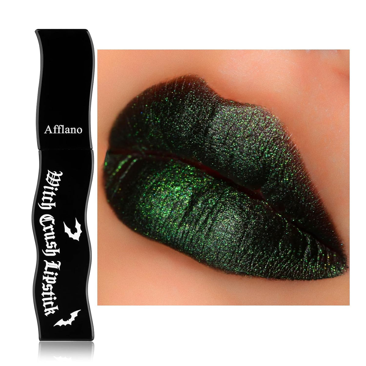 Wicked Green Shimmer Black Matte Lipstick